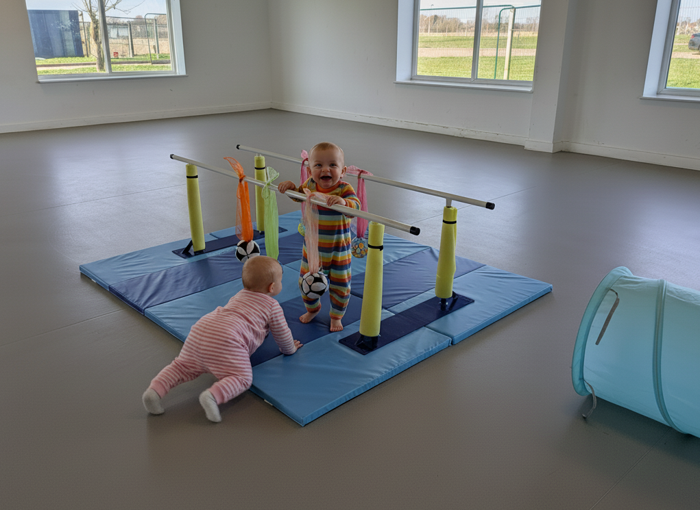 Balance skills pratice for crawling baby and toddler at Bright Moves